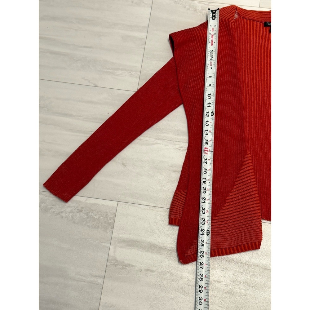 Spring & Mercer Orange Striped Long Sleeve Open Front Cardigan Sweater S NWT - Picture 8 of 11